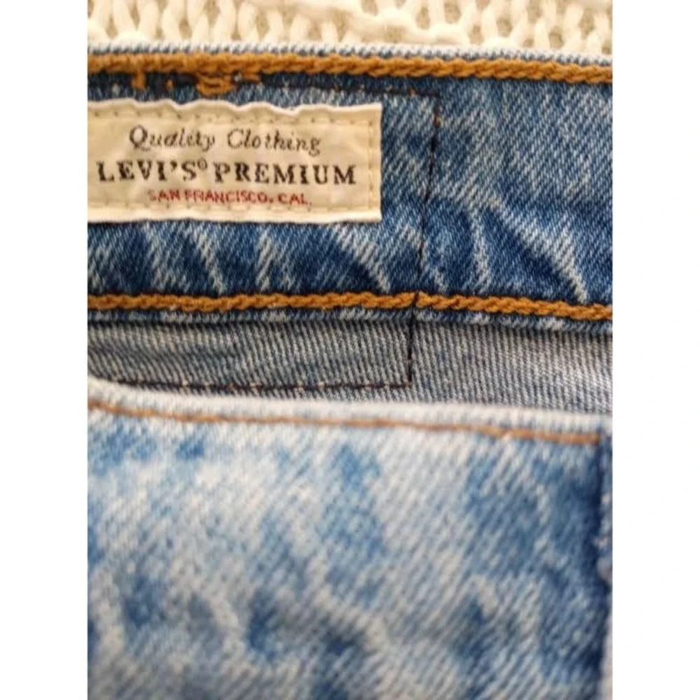 Levi's Premium Wedgie Straight‎ Jeans Plaid Blue High Rise Button Fly W25